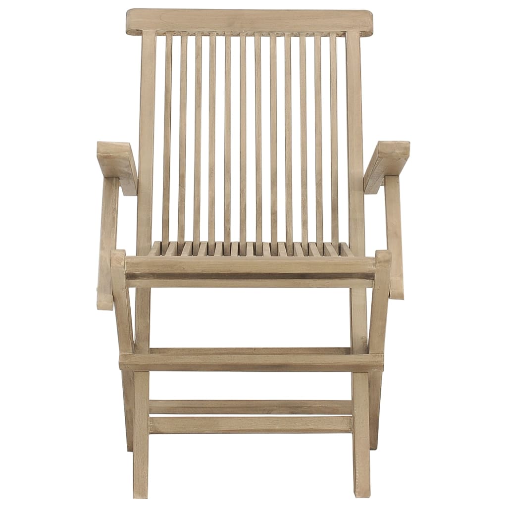 vidaXL Chaises de jardin 2 pcs Pliantes Gris 56x61x89 cm Bois de teck massif
