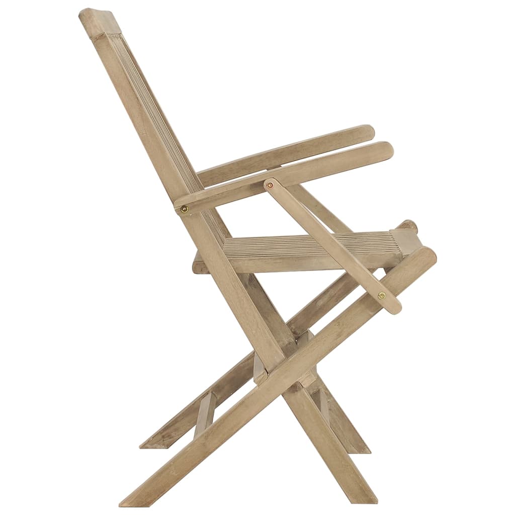 vidaXL Chaises de jardin 2 pcs Pliantes Gris 56x61x89 cm Bois de teck massif