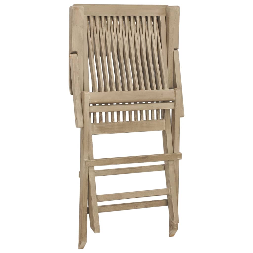 vidaXL Chaises de jardin 2 pcs Pliantes Gris 56x61x89 cm Bois de teck massif