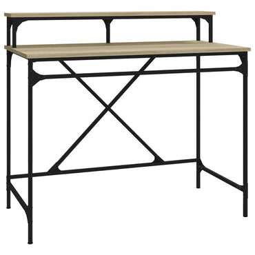 vidaXL Schreibtisch Sonoma-Eiche 100x50x90 cm Holzwerkstoff und Eisen