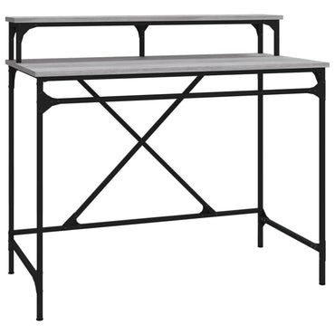 vidaXL Bureau Gris Sonoma 100x50x90 cm Bois d'ingénierie et fer