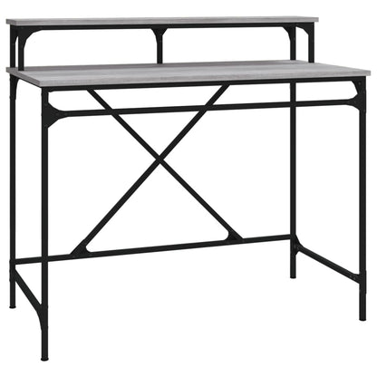 vidaXL Bureau Gris Sonoma 100x50x90 cm Bois d'ingénierie et fer