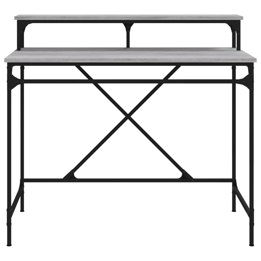 vidaXL Bureau Gris Sonoma 100x50x90 cm Bois d'ingénierie et fer