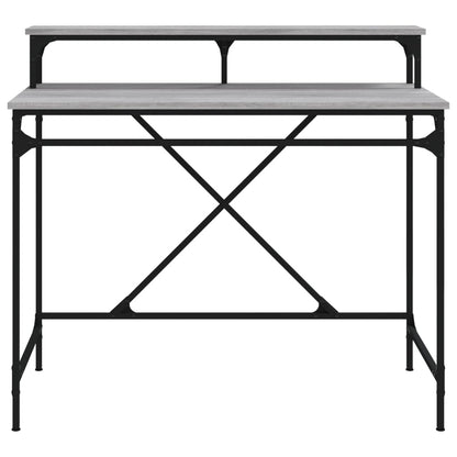 vidaXL Bureau Gris Sonoma 100x50x90 cm Bois d'ingénierie et fer