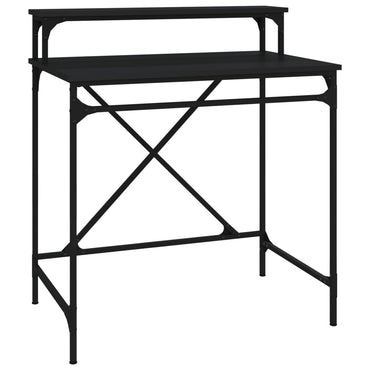 vidaXL Bureau noir 80x50x90 cm en bois d'ingénierie et fer
