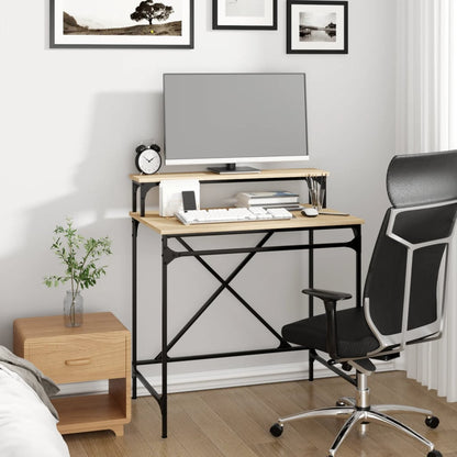 vidaXL Schreibtisch Sonoma-Eiche 80x50x90 cm Holzwerkstoff und Eisen