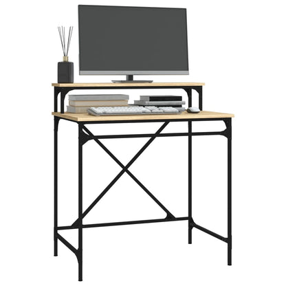 vidaXL Schreibtisch Sonoma-Eiche 80x50x90 cm Holzwerkstoff und Eisen
