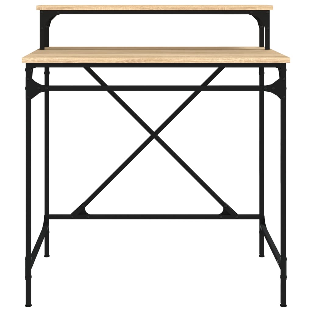 vidaXL Schreibtisch Sonoma-Eiche 80x50x90 cm Holzwerkstoff und Eisen
