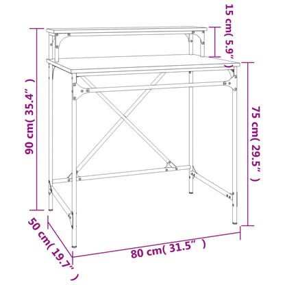 vidaXL Schreibtisch Sonoma-Eiche 80x50x90 cm Holzwerkstoff und Eisen