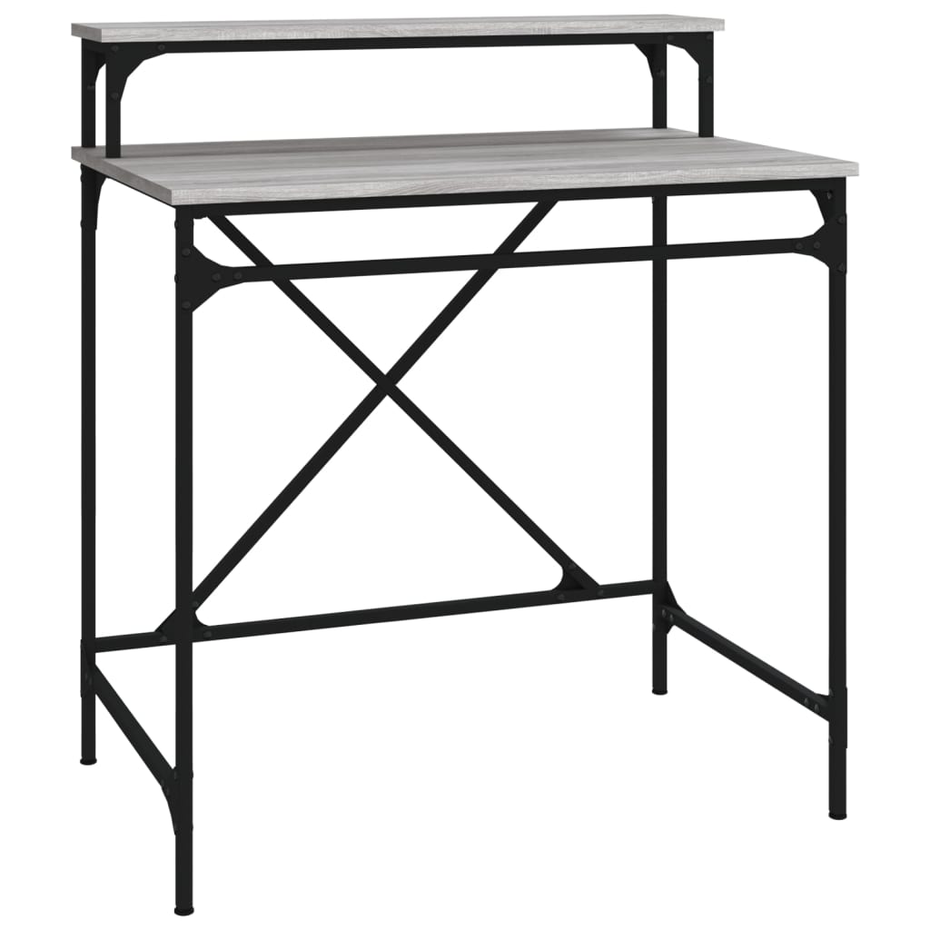 vidaXL Bureau Gris Sonoma 80x50x90 cm Bois d'ingénierie et fer