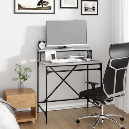 vidaXL Bureau Gris Sonoma 80x50x90 cm Bois d'ingénierie et fer
