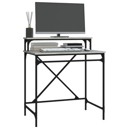 vidaXL Bureau Gris Sonoma 80x50x90 cm Bois d'ingénierie et fer
