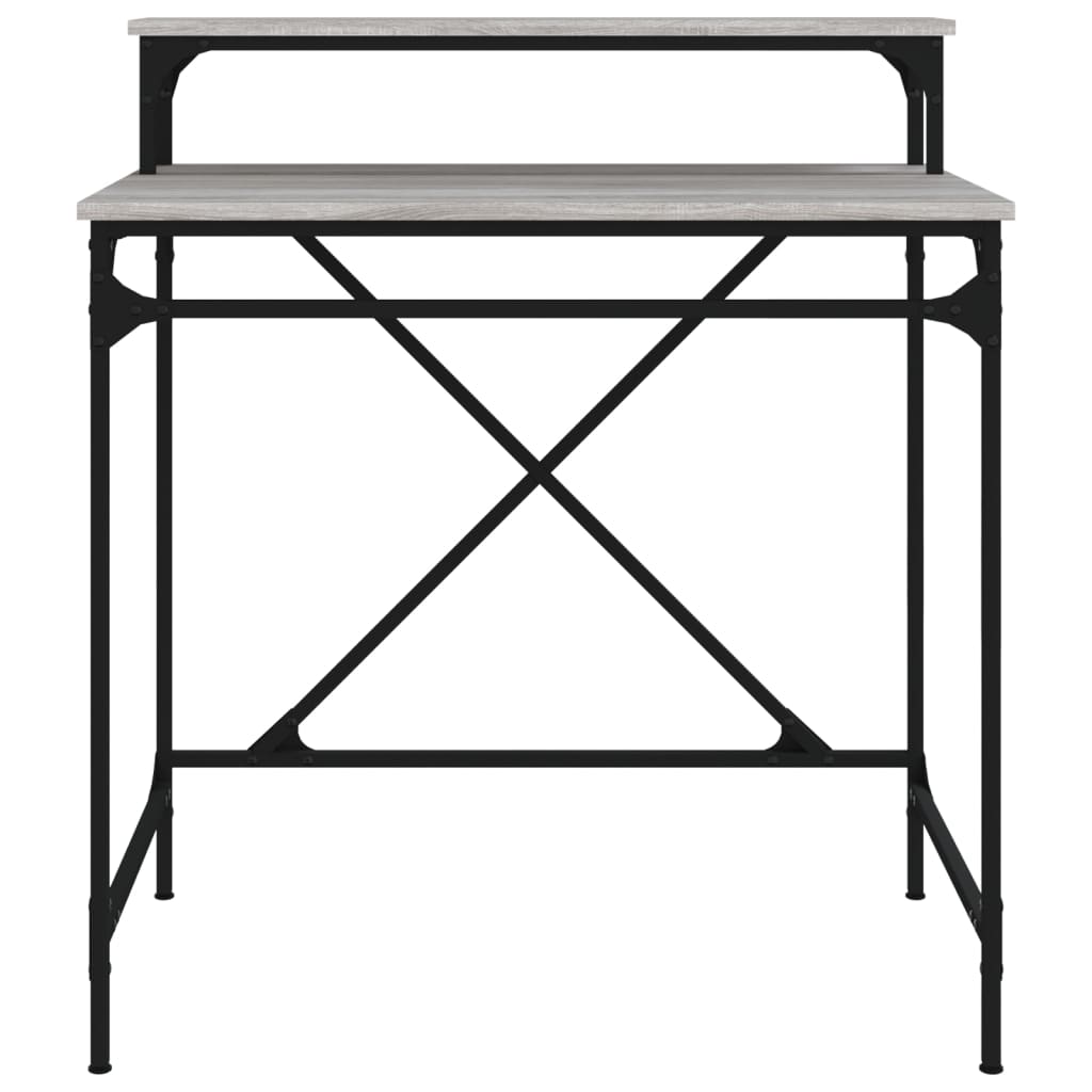 vidaXL Bureau Gris Sonoma 80x50x90 cm Bois d'ingénierie et fer