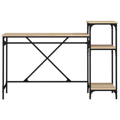 vidaXL Schreibtisch mit Regal Sonoma-Eiche 135x50x90 cm Holzwerkstoff
