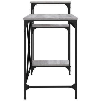 vidaXL Schreibtisch mit Regal Grau Sonoma 135x50x90 cm Holzwerkstoff