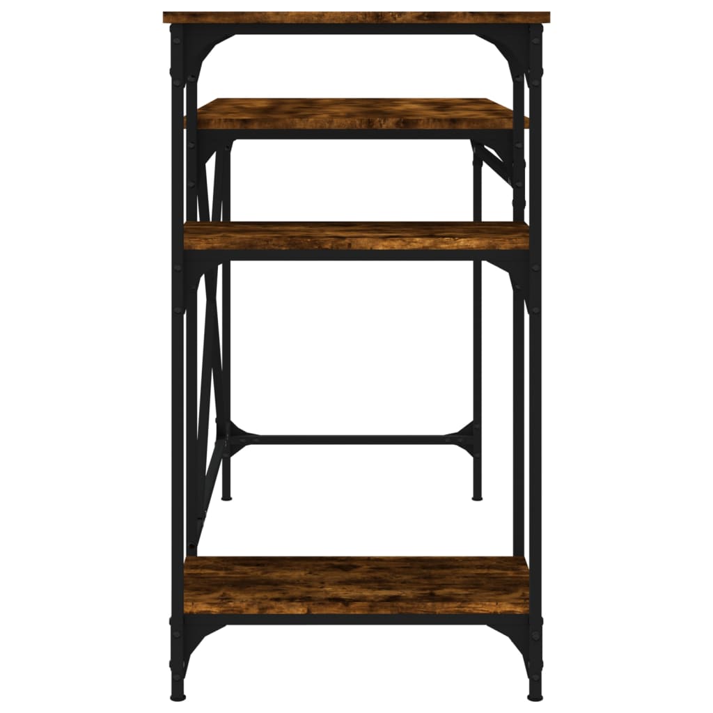 vidaXL Bureau avec étagère Chêne fumé 105x50x90 cm Bois d'ingénierie