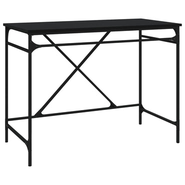 vidaXL Bureau Noir 100x50x75 cm Bois d'ingénierie et fer