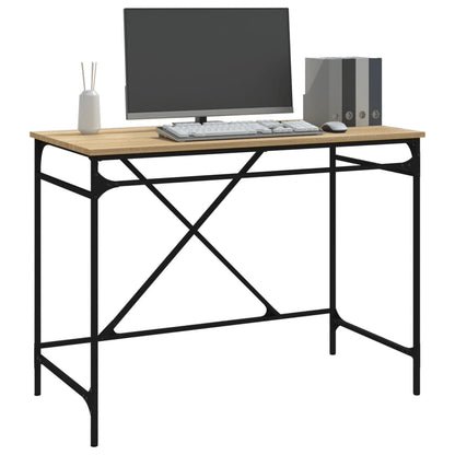 vidaXL Bureau Chêne Sonoma 100x50x75 cm Bois d'ingénierie et Fer