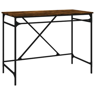 vidaXL Bureau chêne fumé 100x50x75 cm Bois d'ingénierie et fer