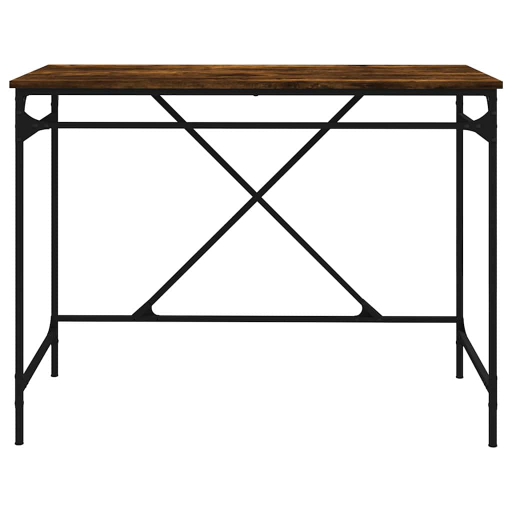 vidaXL Bureau chêne fumé 100x50x75 cm Bois d'ingénierie et fer