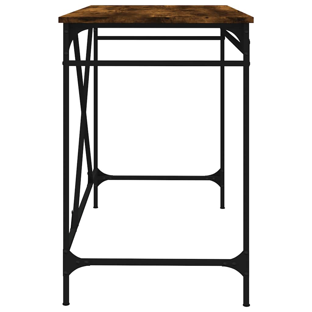 vidaXL Bureau chêne fumé 100x50x75 cm Bois d'ingénierie et fer