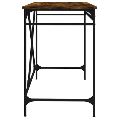 vidaXL Bureau chêne fumé 100x50x75 cm Bois d'ingénierie et fer