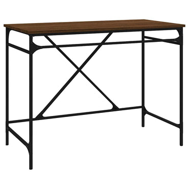 vidaXL Bureau chêne brun 100x50x75 cm en bois d'ingénierie et fer