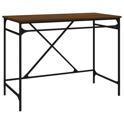 vidaXL Bureau chêne brun 100x50x75 cm en bois d'ingénierie et fer