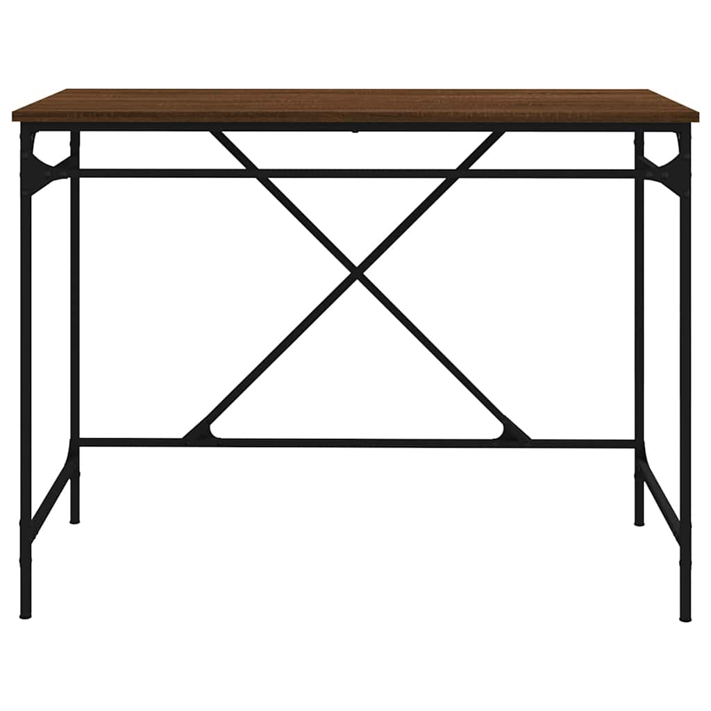 vidaXL Bureau chêne brun 100x50x75 cm en bois d'ingénierie et fer