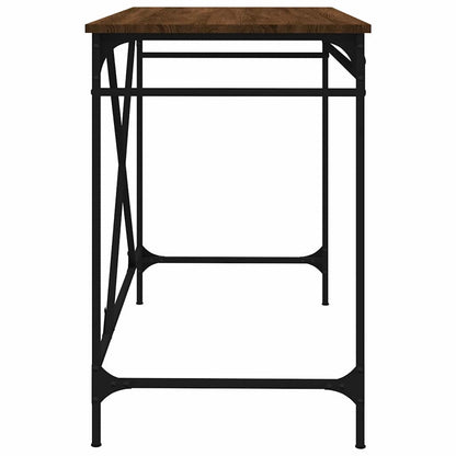 vidaXL Bureau chêne brun 100x50x75 cm en bois d'ingénierie et fer
