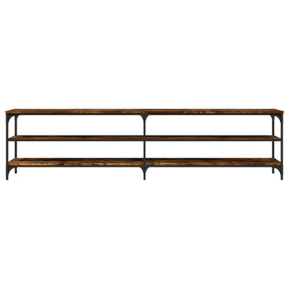 vidaXL Meuble TV chêne fumé 200x30x50 cm Bois d'ingénierie et métal