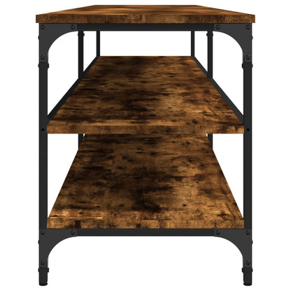 vidaXL Meuble TV chêne fumé 200x30x50 cm Bois d'ingénierie et métal