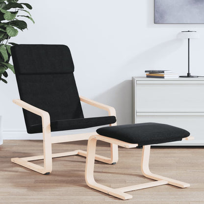 vidaXL Fauteuil de relaxation noir en tissu
