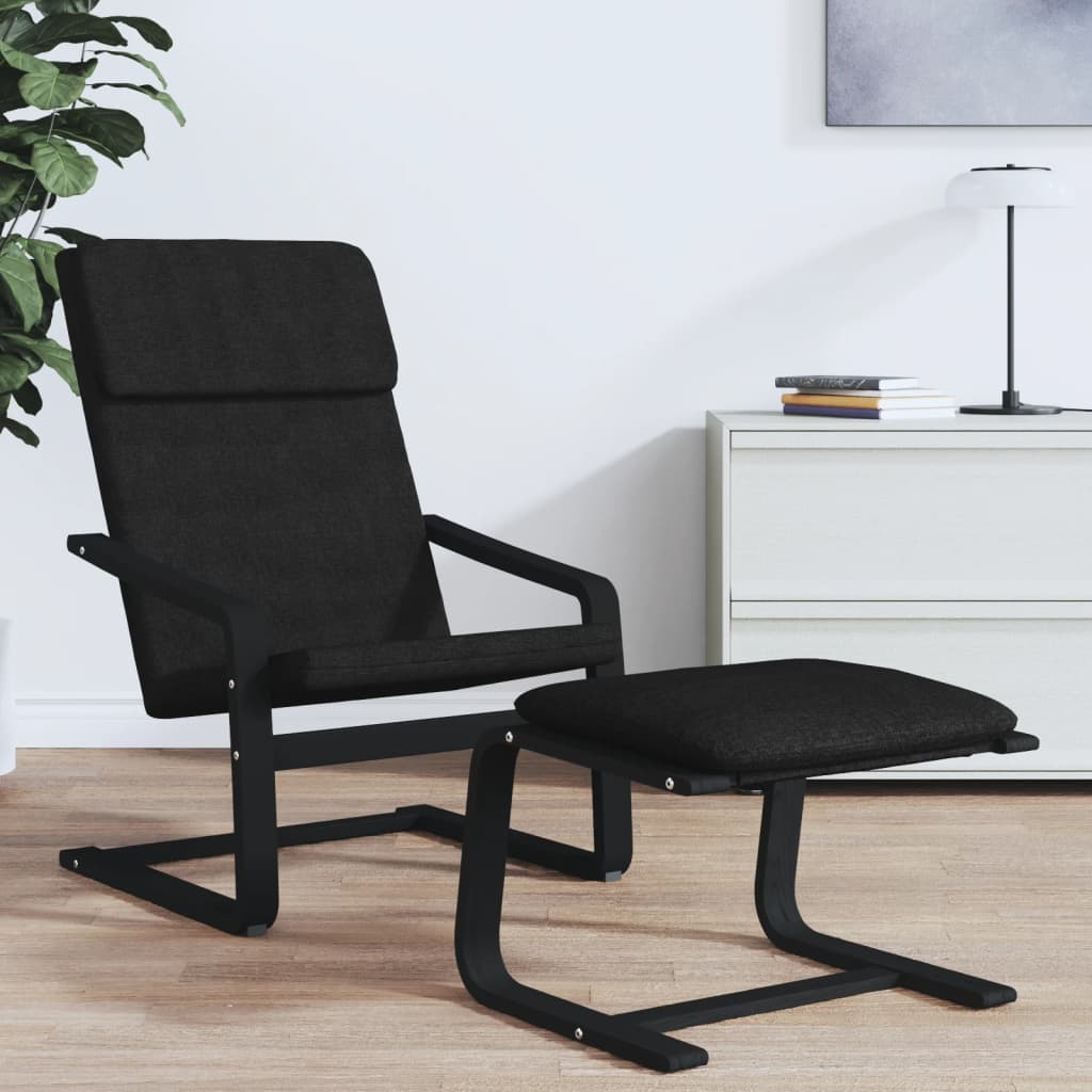 vidaXL Fauteuil de relaxation noir en tissu