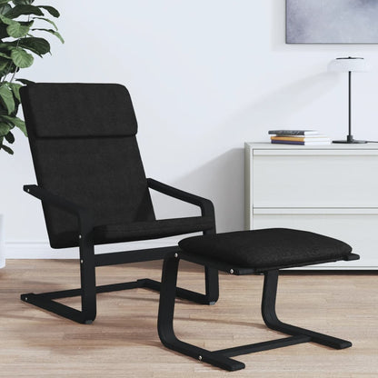 vidaXL Fauteuil de relaxation noir en tissu