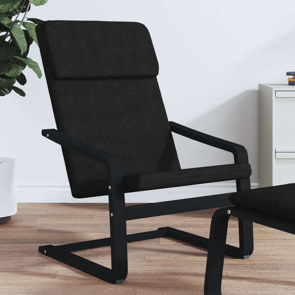 vidaXL Fauteuil de relaxation noir en tissu