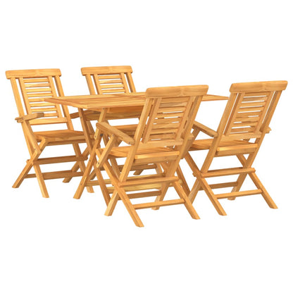 vidaXL Ensemble de salle à manger de jardin 5 pcs en teck massif