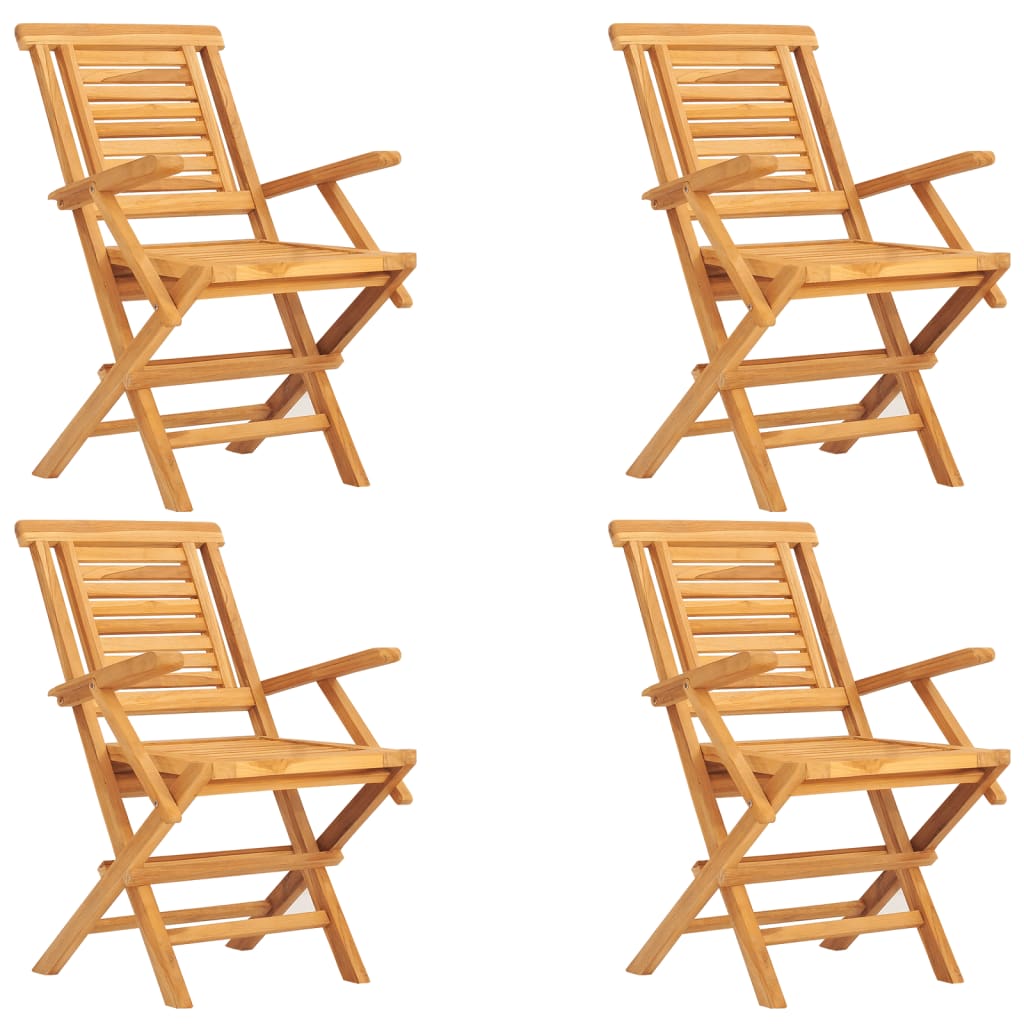 vidaXL Ensemble de salle à manger de jardin 5 pcs en teck massif