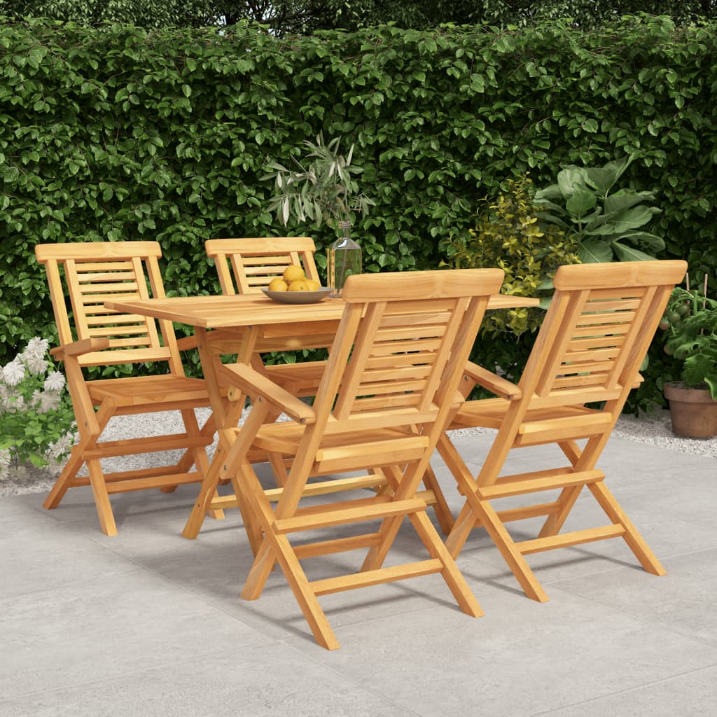 vidaXL Ensemble de salle à manger de jardin 5 pcs en teck massif