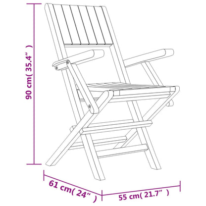 vidaXL 5-tlg. Garten-Essgruppe Massivholz Teak