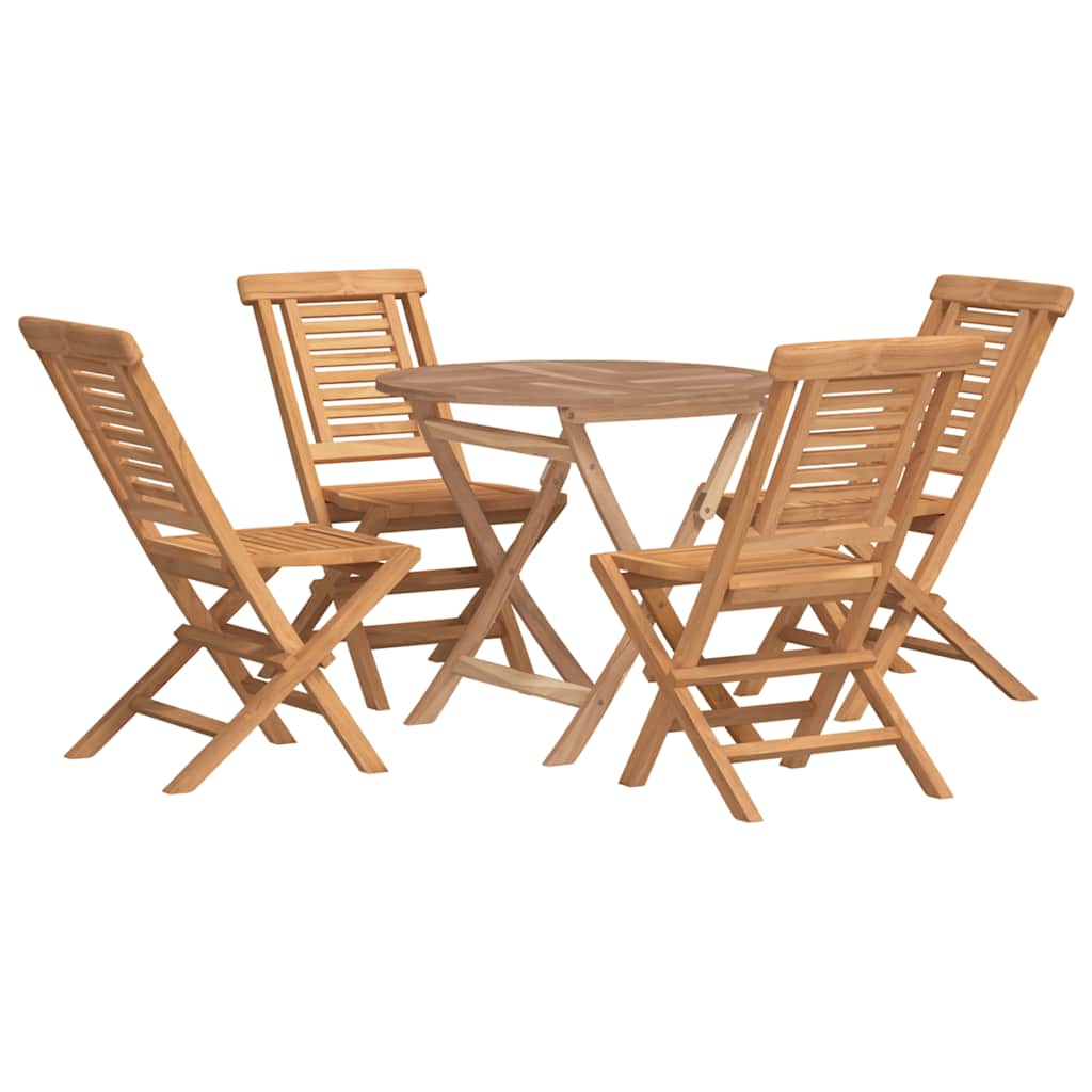 vidaXL 5-tlg. Garten-Essgruppe Massivholz Teak