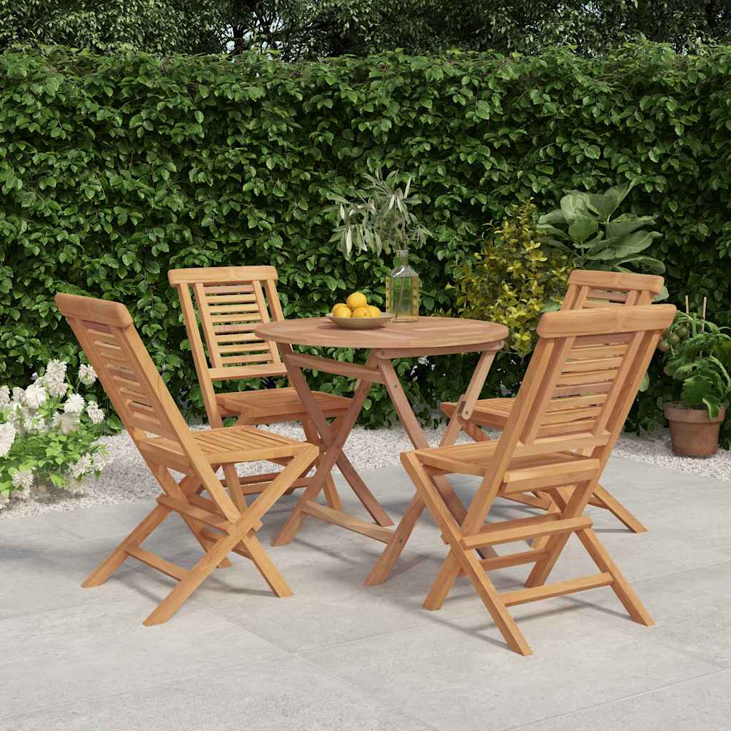 vidaXL 5-tlg. Garten-Essgruppe Massivholz Teak