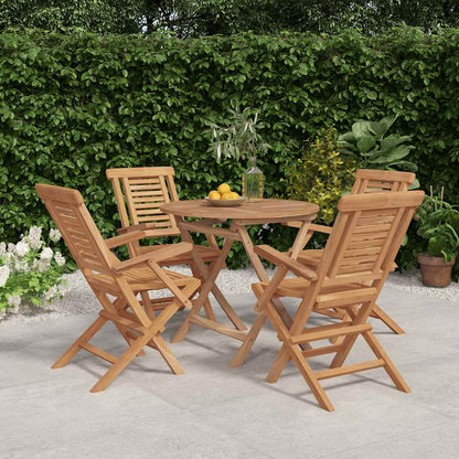 vidaXL 5-tlg. Garten-Essgruppe Massivholz Teak