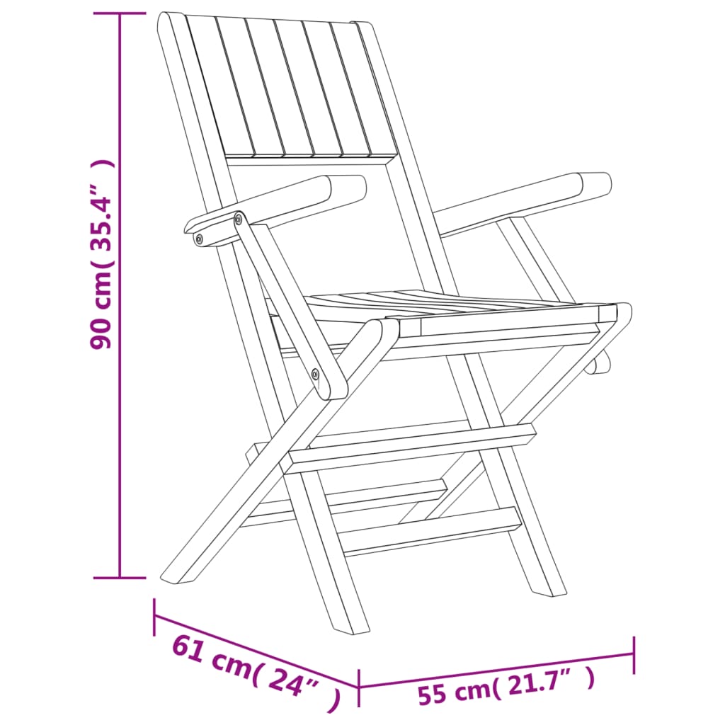 vidaXL 5-tlg. Garten-Essgruppe Massivholz Teak