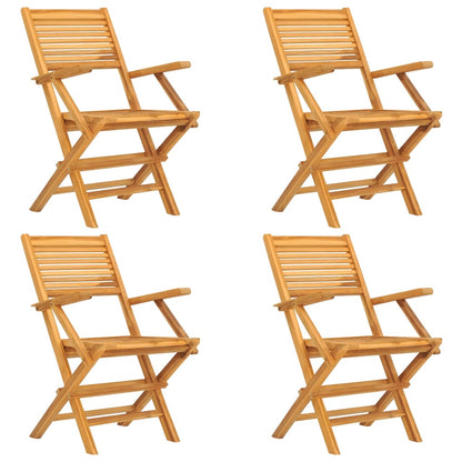 vidaXL 5-tlg. Garten-Essgruppe Massivholz Teak