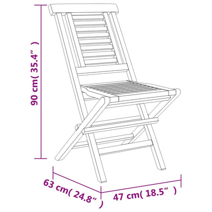 vidaXL 5-tlg. Garten-Essgruppe Massivholz Teak