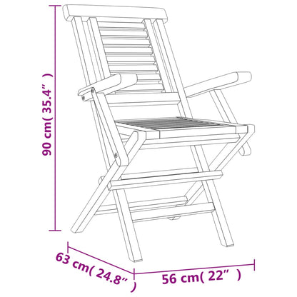 vidaXL 5-tlg. Garten-Essgruppe Massivholz Teak