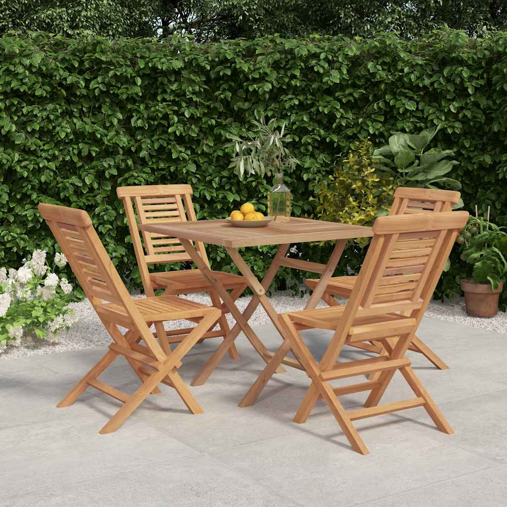 vidaXL Ensemble de salle à manger de jardin 5 pcs en teck massif