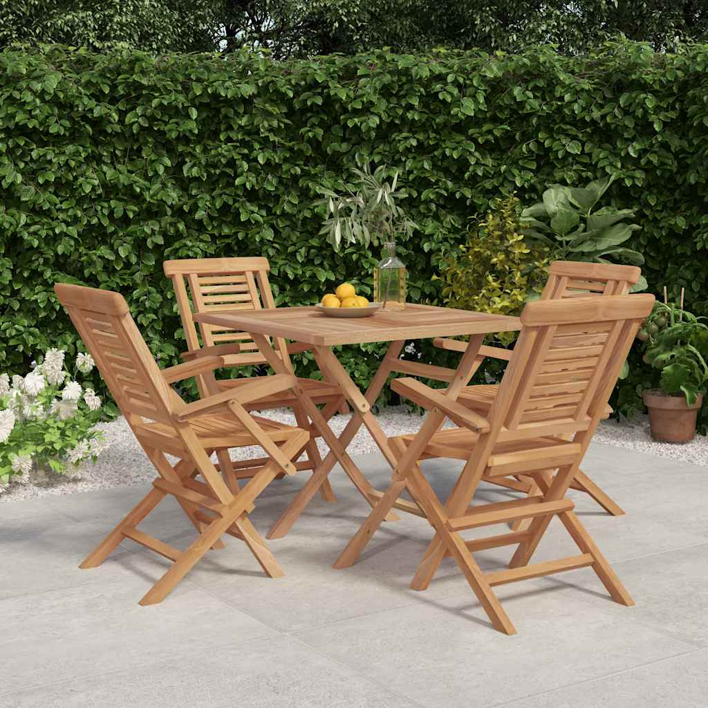 vidaXL Ensemble de salle à manger de jardin 5 pcs en teck massif
