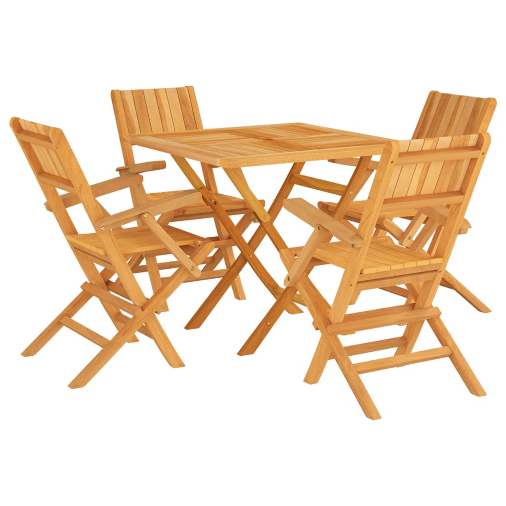 vidaXL Ensemble de salle à manger de jardin 5 pcs en teck massif